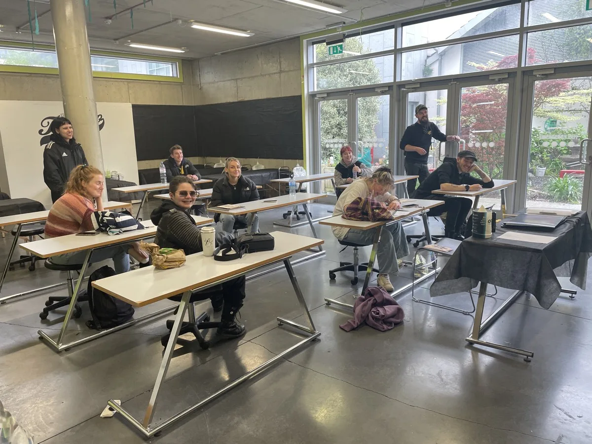Students in the Birmingham Tattoo College classroom